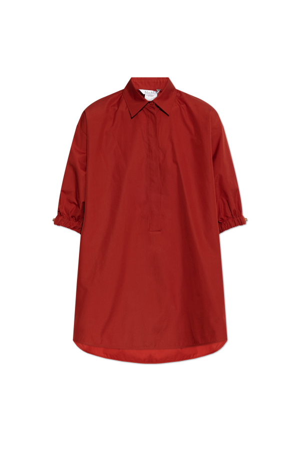 Tシャツ・カットソー Max Mara SS25 TEANO POPELINE SHIRT (2511191052600 001) Loose-fitting cotton shirt, dark red | 